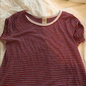 FREE PEOPLE COTTON STRIPED TEE